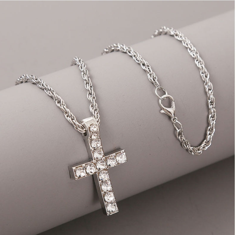 Cross Pendant Necklaces For Men Hiphop Rope Chain Jewelry