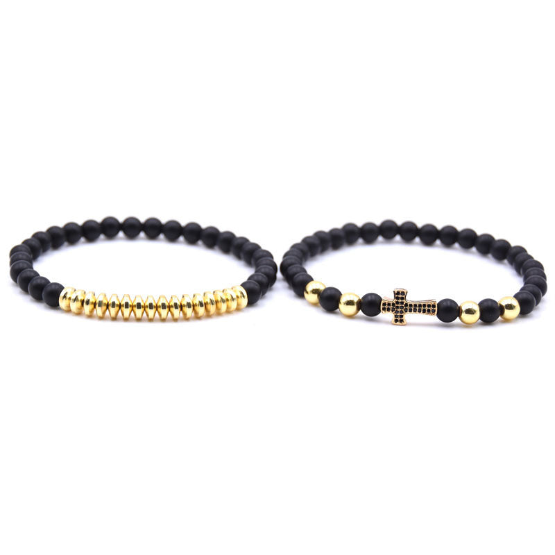 Men’s Cross Elastic Bracelet Set