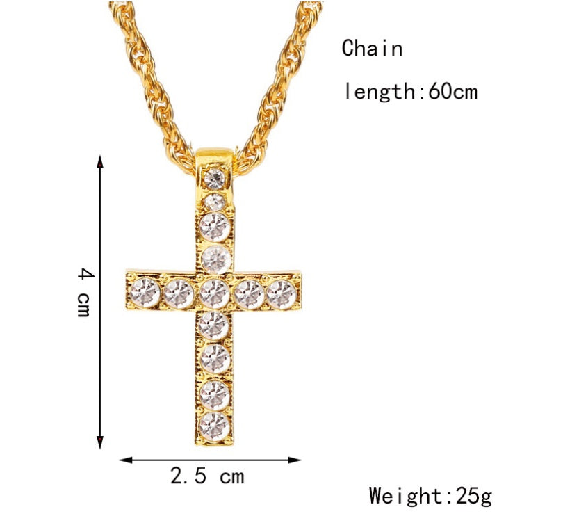 Cross Pendant Necklaces For Men Hiphop Rope Chain Jewelry