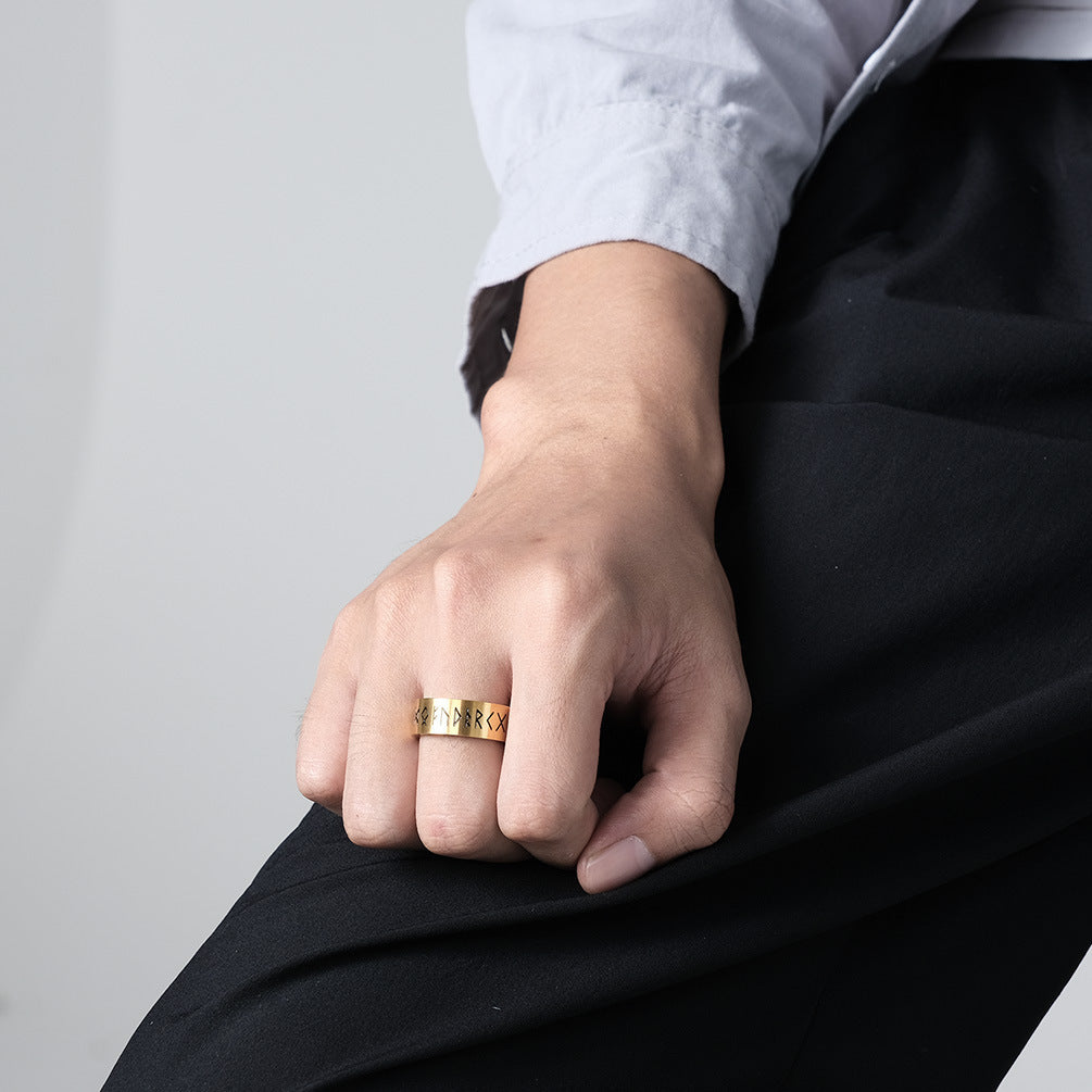 Titanium Steel Matte Brushed Ring for Men