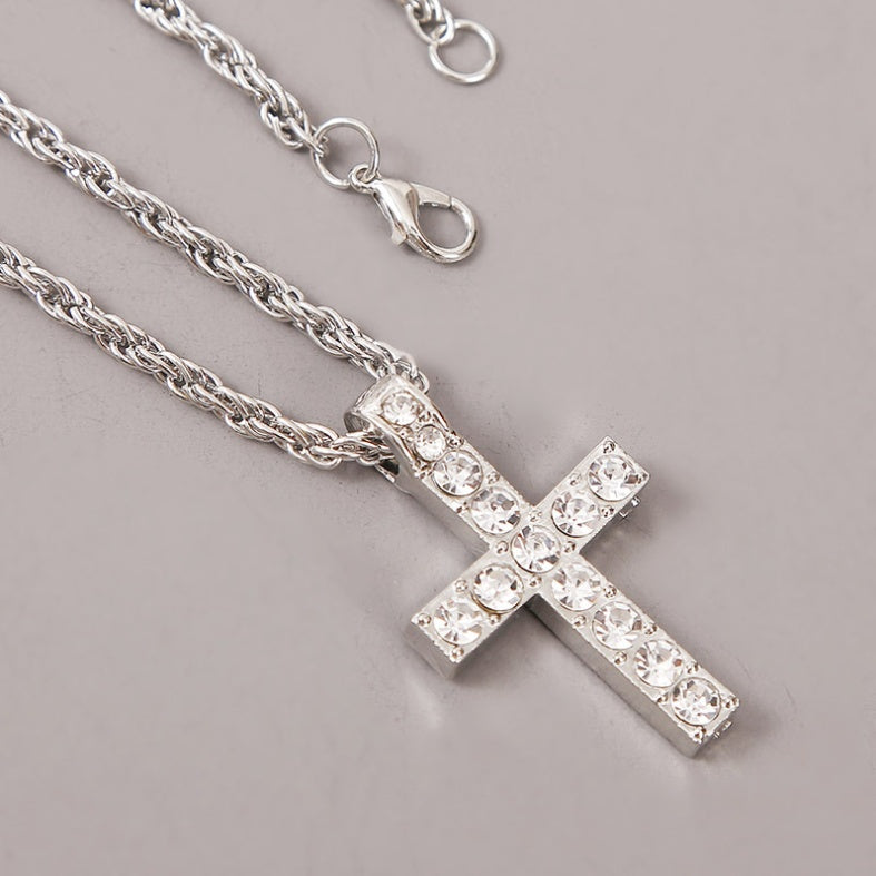 Cross Pendant Necklaces For Men Hiphop Rope Chain Jewelry
